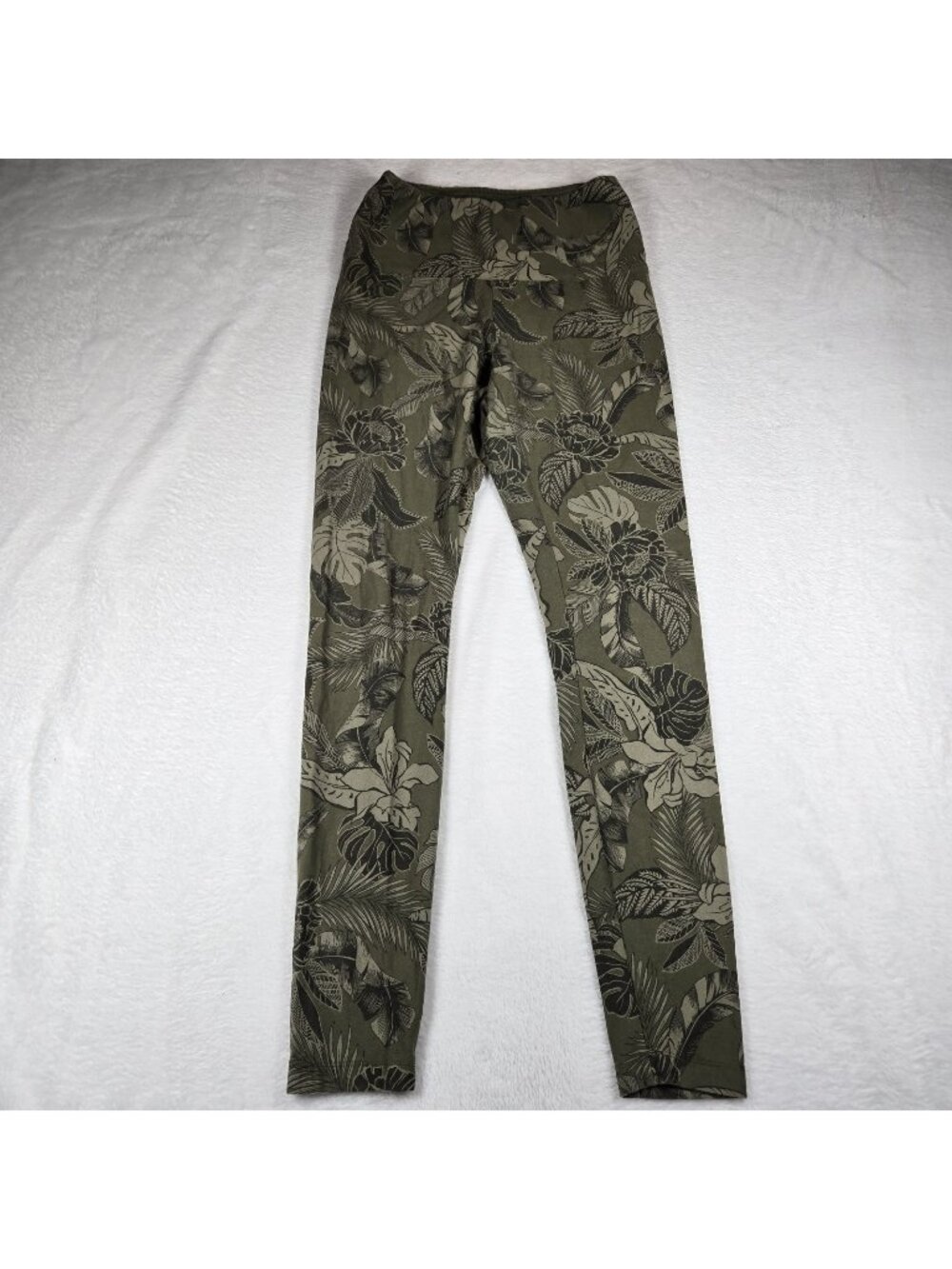 Victoria's Secret PINK Yoga Pants Women's P SM Green Floral Leggings Stretch